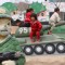 School children prepare for war